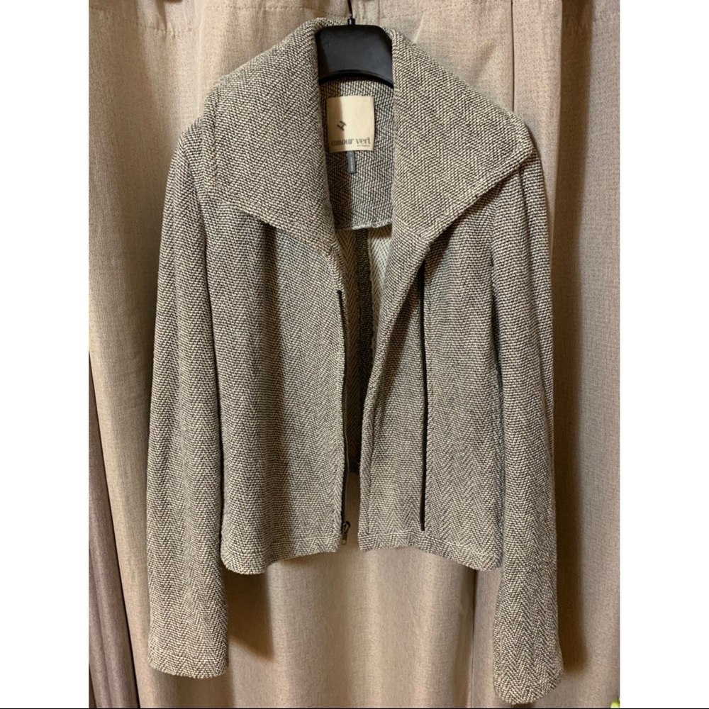 Amour Vert black white moto style jacket